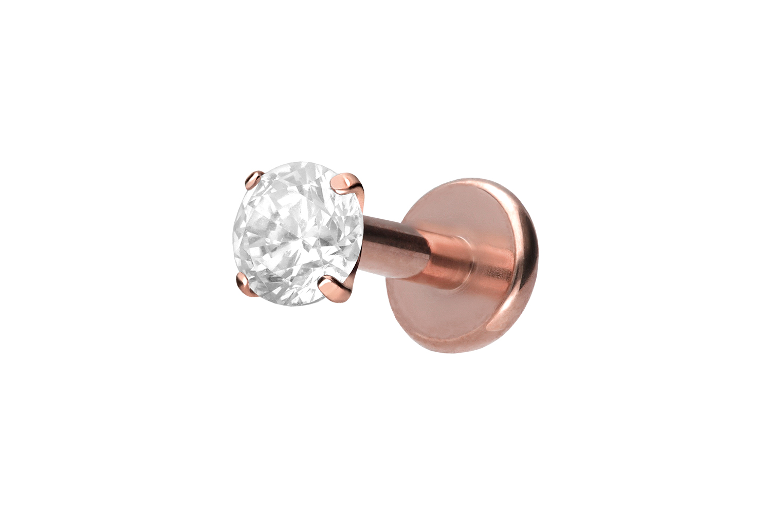 Titan Labret Piercing mit Innengewinde EINGEFASSTER KRISTALL